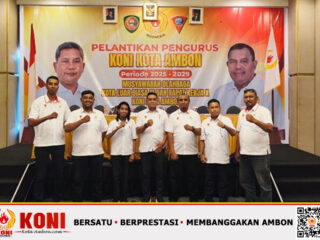 Ketua Umum KONI Maluku Lantik Pengurus KONI Kota Ambon Masa Bakti 2025–2029